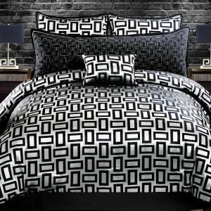 리버브룩 홈 우아한 컬렉션 이불 세트 킹 케이시 - 그래파이트/블랙 5피스