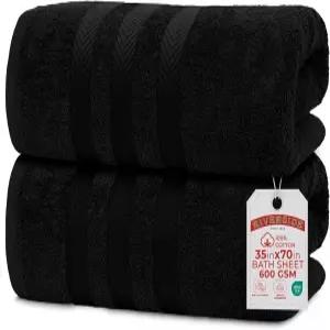 리버사이드 팩 35 x 70 인치 - 100 링 스펀 코튼 호텔 품질의 오버사이즈 목욕 타월 매우 부드럽고