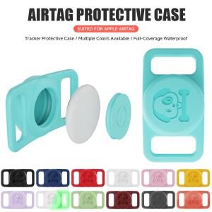 방수 실리콘 에어태그 애완동물 목걸이 홀더 (강아지 고양이용) 숨김형 루프 GPS 위치GPS기 분실방지 트래