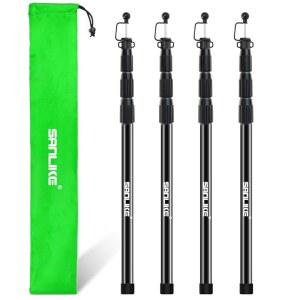 방수포용 텐트 폴, 8.2인치 유리섬유 방수포 4종 세트, 폴 교체용 망원경 캐노피 옥상 텐트용 캠핑 레인 플라이용 트레킹 텐트, 캠핑카, 차양용