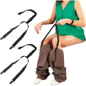 LJHYSD 2개 클립 앤 풀 드레싱 보조기구, 노인용 스틱, 일상생활용 핸디캡 액세서리, 장애인, 임산부, 27-41인치 조절 가능