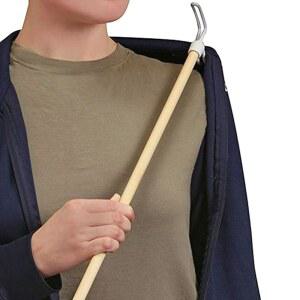 금속 및 비닐 후크가 있는 DMI 드레싱 스틱 우드, 노인 장애인을 위한 경량 보조 도구, 지퍼 물품 회수 27인치,