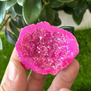 전기도금된 분홍색 돌 완벽한 집 장식 친구 독특한 수집 친구의 아이를  수집.