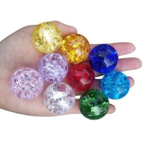 크리스탈 아이스 크랙 볼 분수 분재 유리 구체 홈 장식 풍수 입상 석 마술 수집 9 가지 색상 30mm