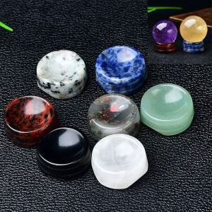 1Pc 크리스탈 공 자료 천연 석재 마노 공예 라운드 계란 디스플레이 스탠드 데스크탑 장식품 홈