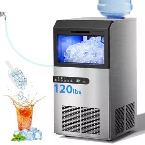 상업용 제빙기 120파운드/24시간 스테인리스 스틸 언더 카운터 스 머신 45개의 얼음/사이클 2개의 물 유입