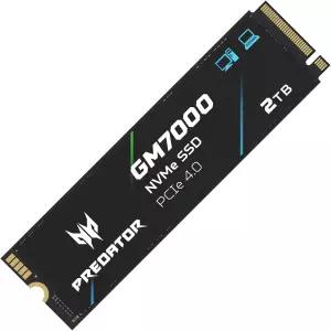 프레데터 M.2 SSD 2TB GM7000 DRAM 캐시 NVMe 1.4 2280 PCIe Gen4×4 초고속 최대 읽기 7400MB/s 쓰기 3D