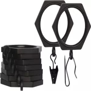 BlastHome 럭셔리 커튼 링 - 조용하고 매끄럽고 탈착 가능한 나일론 인서트가 있는 프리미엄 메탈 핀훅 및