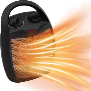 실내용 소형 휴대용 공간 히터 - Lutntc 1500W 안전하고 조용한 세라믹 전기 팬 방과 사무실 책상을 위해