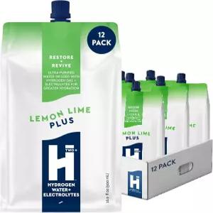 전해질이 포함된 HTWO 플러스 분자 수소수 레몬 라임 맛 무설탕 수화 패킷 16.9온스 12팩 에너지 스포츠