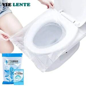 10 50PCS 생분해 일회용 패드 변기 욕실 화장지 여행 휴대용 안전 플라스틱 커버 액세서리