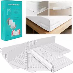 모서리용 침대 시트 홀더 장착 미끄럼 방지 잠금 클립으로 단단하고 단단히 고정 홈 병원 호텔 매트리스