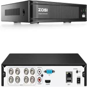 ZOSI H.265+ 5MP 3K 라이트 CCTV DVR 8 채널 전체 1080p AI 인체 차량 감지 원격 액세스 하이브리드 기능