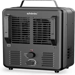 Shinic 히터 온도 조절 기능이 있는 1500W 밀크하우스 과열 방지 전도 자동 차단 차고 침실 온실용