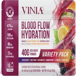 VINIA 레스베라트롤 전해질 수화 파우더 믹스 러 팩 혈류 및 순환 강화 천일염 코코넛 워터 칼륨 마그네슘