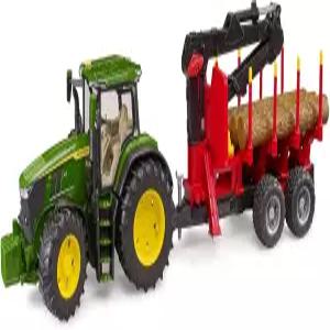 브루더 09829 존디어 7R 350 임업 트레일러 및 트렁크 4개 포함