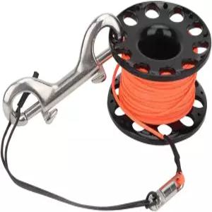 필리판 다이빙 스풀 릴 30m 스쿠버 핑거 플라스틱 수중 동굴 스노클링 가이드 라인 더블 엔드 볼트 클립