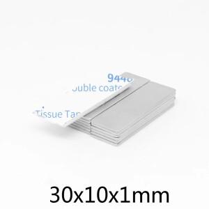 30x10x1mm 얇은 블록 강력한 자석 냉장고, DIY, 건물, 과학, 공예품 용 접착 테이프가있는 30101