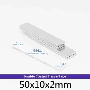 50x10x2mm 홈 냉장고, 사무실 DIY 용 자체 이중 테이프가있는 얇은 블록 강력한 자석 50102