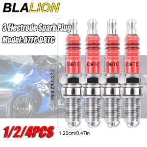 BLALION 레이싱 점화 플러그 3 삼중 전극 A7TC D8TC GY6 CG 50 70 110 125 150CC 오토바이 Atv 스쿠터 먼지