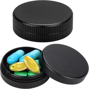 미니 필 케이스 지갑 포켓용 2팩 알루미늄 약물 정리함 일상용 여행용 금속 비타민 홀더 박스 캠핑용