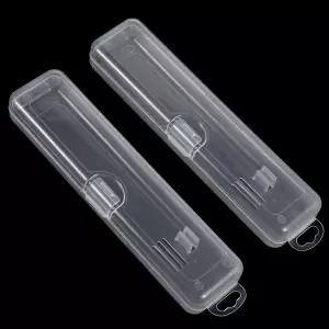 2개의 혀 스크레이퍼 케이스 식기 보관함 칫솔 스푼 포크 홀더용 여행 상자 캠핑 피크닉