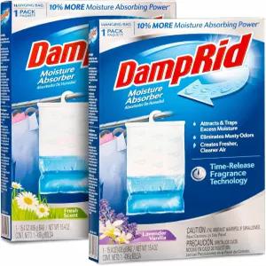 댐프리드 행잉백 수분 흡수기 - 옷장용 프레시 향 라벤더 바닐라 습도 옷장 탈취제 및 냄새 15.4온스 2팩