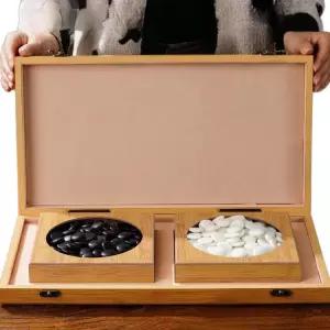 휴대용바둑판 바둑알 게임 보드 기원 여행용 바둑판세트 원목 나무 옥 오목판