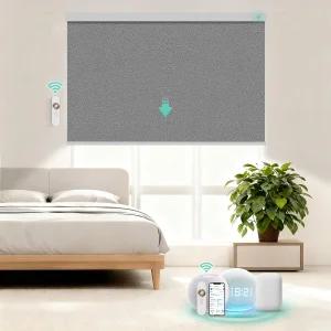 원격 100 암막 스마트 롤러 그늘막 윈도우용 전기 자동 블라인드 알렉사 구글 및 홈킷과 호환 맞춤형 크기