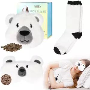 온열 마스크가 포함된 전자레인지 히팅 패드 피로 기간 를 위한 촉촉한 압축 여성 생일 크리스마스 선물용