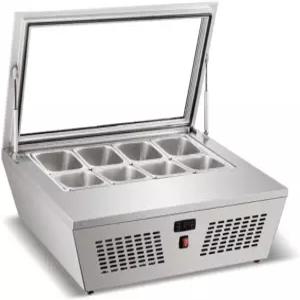 쿨러 디포 상업용 냉장 카운터탑 샌드위치 준비 테이블 샐러드 토핑 살사 바 냉장고 조미료 스테이션