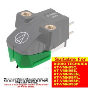 AT-VM95E 교체용 스타일러스 LP 비닐 레코드 플레이어 바늘 VMN95SH
