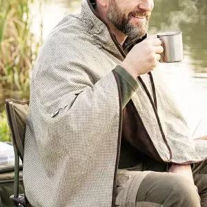 [골드스마일]아웃도어 다용도 기모 담요 1P 낚시 캠핑 차박 간이이불 어깨숄 망토