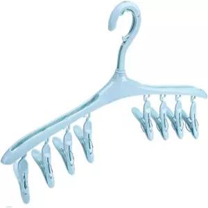 플라스틱 행거 다기능 방진 양말 클립 휴대용 습식 및 건식 절약 공간 홈 옷장 의류 정리함(6팩)(색상