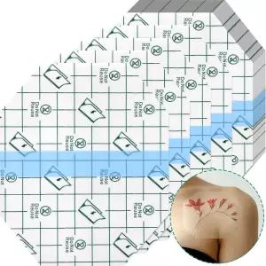 50피스 투명 신축성 접착 붕대 방수 필름 드레싱 문신 수영 샤워용 신축 테이프 4 x 4.75 인치