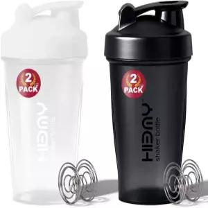 단백질 혼합용 400ml/12온스 셰이커 병 2팩 휘스크볼 2개 쉐이크용 컵 BPA 프리 100 누수 방지 냄새 없음