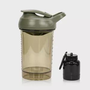 크리웰레이 단백질 셰이커 병 헬스장 피트니스 및 보충제용 누수 방지 컵 1팩 그린