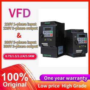 VFD DC-AC 0.751.52.245.5kw 220v 380v 변환기 1-3PH3-3PH 벡터 제어 주파수 드라이브 인버터 모터 속도 컨