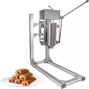 FJYAWEN 상업용 매뉴얼 츄러스 기계 스탠드 3/5/7리터 수직 스페인 도넛 메이커 6종 금형 가정용