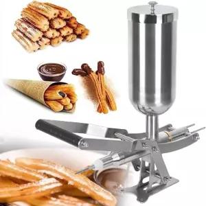 UWBY 수동 츄로 메이커 상업용 스페인 도넛 스테인리스 스틸 버티컬 츄러스 충전 기계 스낵 장비