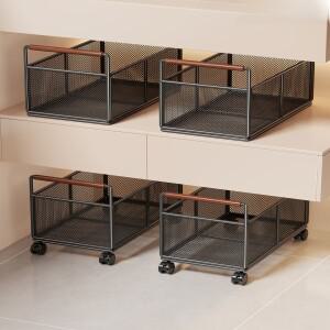 욕실 선반 아래 수납장 세탁세제 보관 바구니 빨랫감 다용도 소형 카트 바닥 설치형