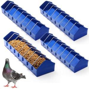 새, 닭, 오리, 가금류, 앵무새를 사료 가금류 8슬롯 조류 두꺼운 모이통 콜로치 슬롯 대형 4팩 모이통, 닭 볼 용기 접시 디스펜서 비둘기 도구 위한