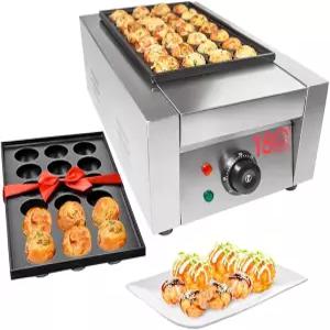 ALD 주방 타코야키 그릴 전기 기계 플러그 없음 28개 논스틱 몰드 스테인리스 스틸 110V