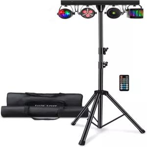 스탠드가 있는 텔범 DJ 조명 캐리백이 파티 바 긱 패키지 DMX 및 리모컨용 사운드 활성화 디스코 부스 밴드