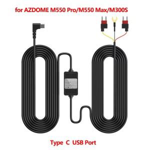 AZDOME 4K M550 Pro M300S 자동차 DVR 용 하드 와이어 키트 24H 주차 모니터 저전압 보호 C타입 포트 12V-2