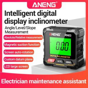 ANENG 디지털 각도계 스마트 프로트랙터 미니 소형 360도 경사계 레벨 슬로프 4면 강력 자석 테스터