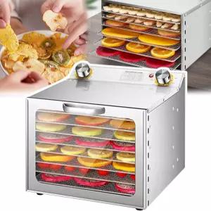 400w 동결 건조기 6/8/12 레이어 타이밍 0-12 H 360 팬 온도 35-90 C 6 인치 블레이드 과일 채소 고기