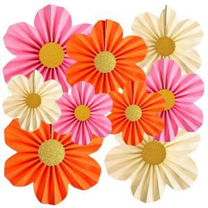 데코레이션 티미유슈 9개 대형 종이 꽃 장식, 장식용 벽 팬 파티 장식 교실