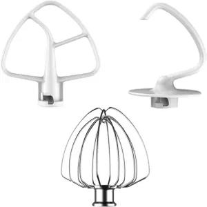 키친에이드 4.5-5 쿼트 틸트 헤드 스탠드 믹서용 3팩 부착 세트 교체 부품 키트 K45DH 반죽 후크 포함 K45B