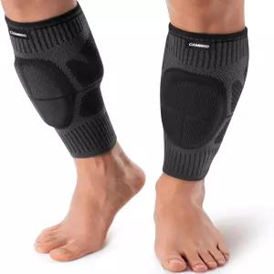 정강이 부목을 위한 EVA 패드가 있는 캠비보 종아리 압박 슬리브 남녀용 보호대 러닝을 다리 퓨어 블랙